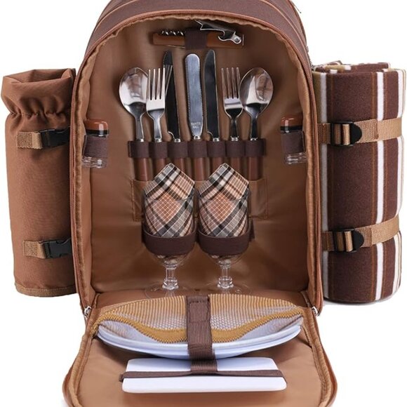 NWT apollo walker Picnic Backpack Bag for 2 Person with Cooler Compartment - Picture 2 of 8